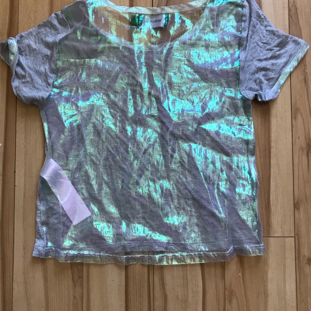 Mink pink tee with transparent back